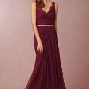 BHLDN FLEUR BLACK CHERRY Formal Bridesmaid Gown